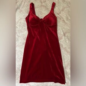 B Darlin Red Velvet Midi Dress